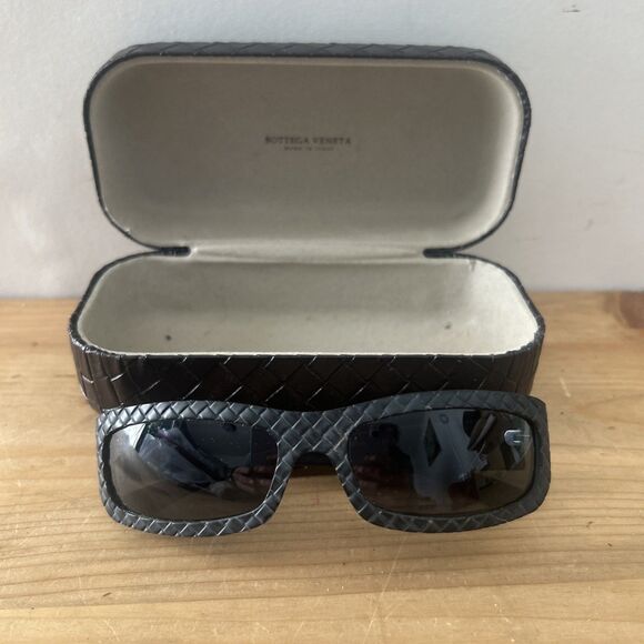 Bottega Veneta 08 Sunglasses Brown Basketweave Rectangle Lens BV 08NS 8J5 w Case main image 4